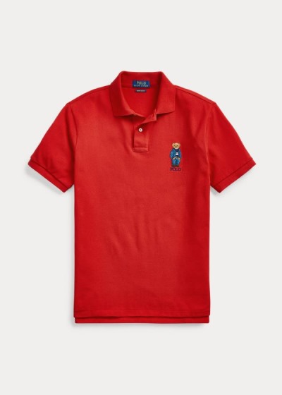 Polo Ralph Lauren Custom Slim Fit Bear Polo Herre Danmark (YDGWV7604)